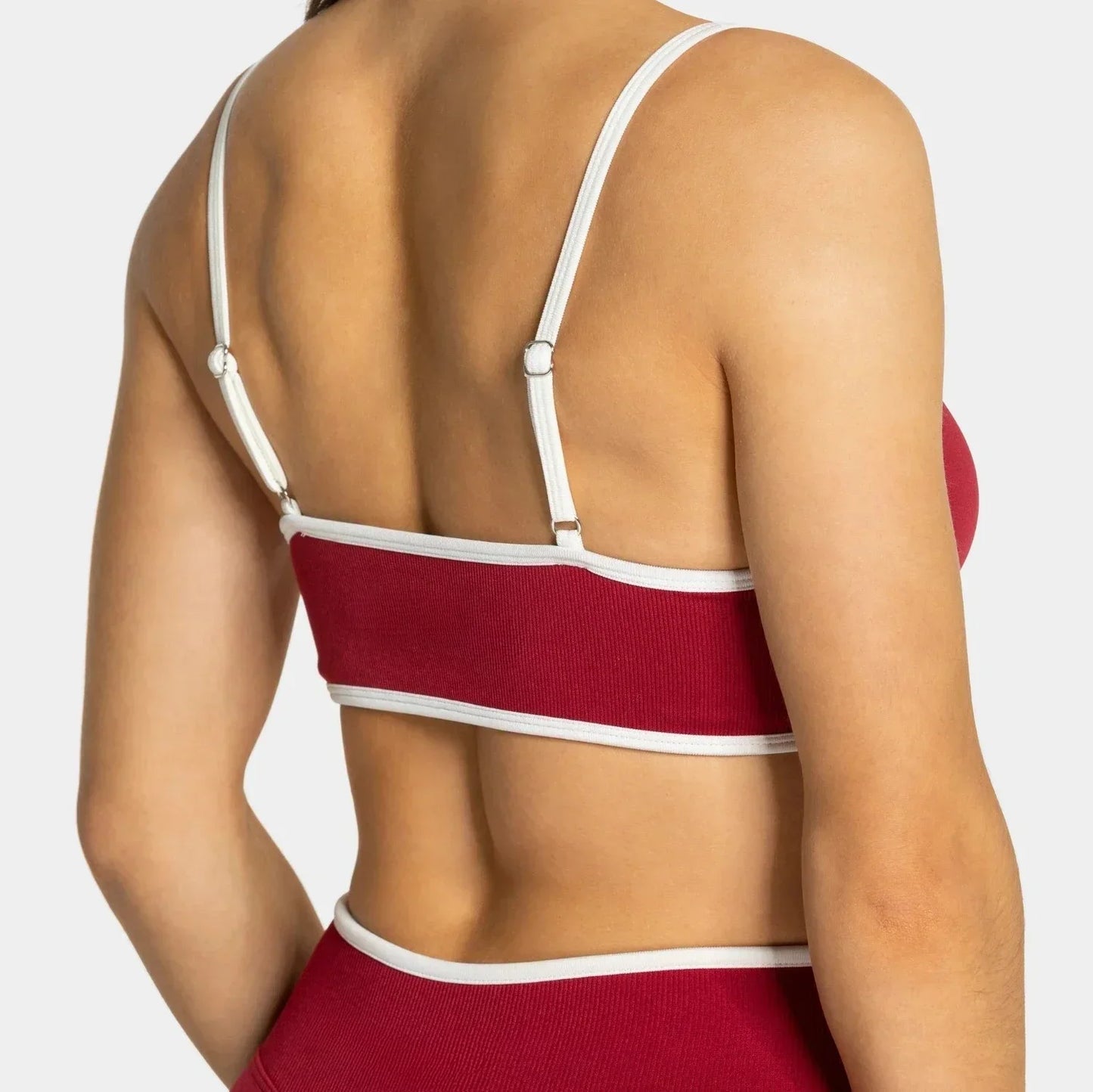 Summer Women's Solid Color Sports Suspender Bra Sexy Backless Knit with Chest Cushion Suspender Yoga Fitness Top