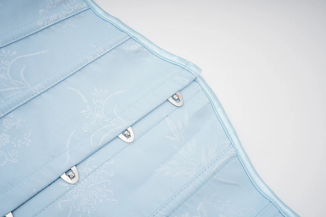 Sky Blue Jacquard Steampunk Underbust Corset Shapewear Women Tummy Control Waist Trainer Sexy Bustiers & Corsets Gothic Clothing