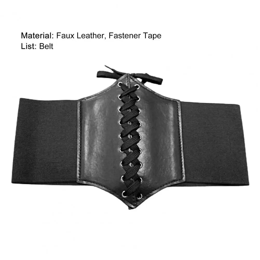 Fashion Corset Wide Belts Faux Leather Slimming Body Shaping Girdle Belt for Women Elastic Tight High Waist for Daily Wear