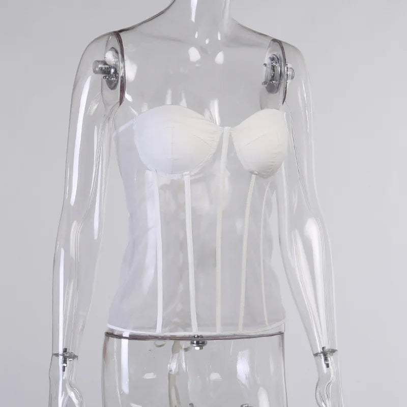 Sexy Gothic Underbust Corset Women Black Transparent Bra Party Lingerie and Waist Cincher Bustiers Top Workout Shape Body Belt