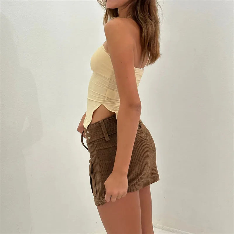 Tube Tops Women y2k Clothing Solid Color Off Shoulder Strapless Sleeveless Bandeau 2000s Fairycore Clothes Streetwear