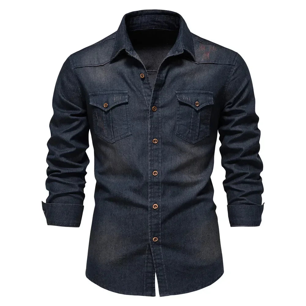 Men's Slim-Fit Denim Shirt