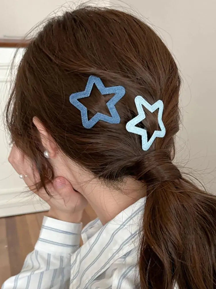 2pc Hot Fashion Heart Star BB Hairpin Hair Side Clips for Women Girls Child Gift Hair Accessories Headwear Ornament