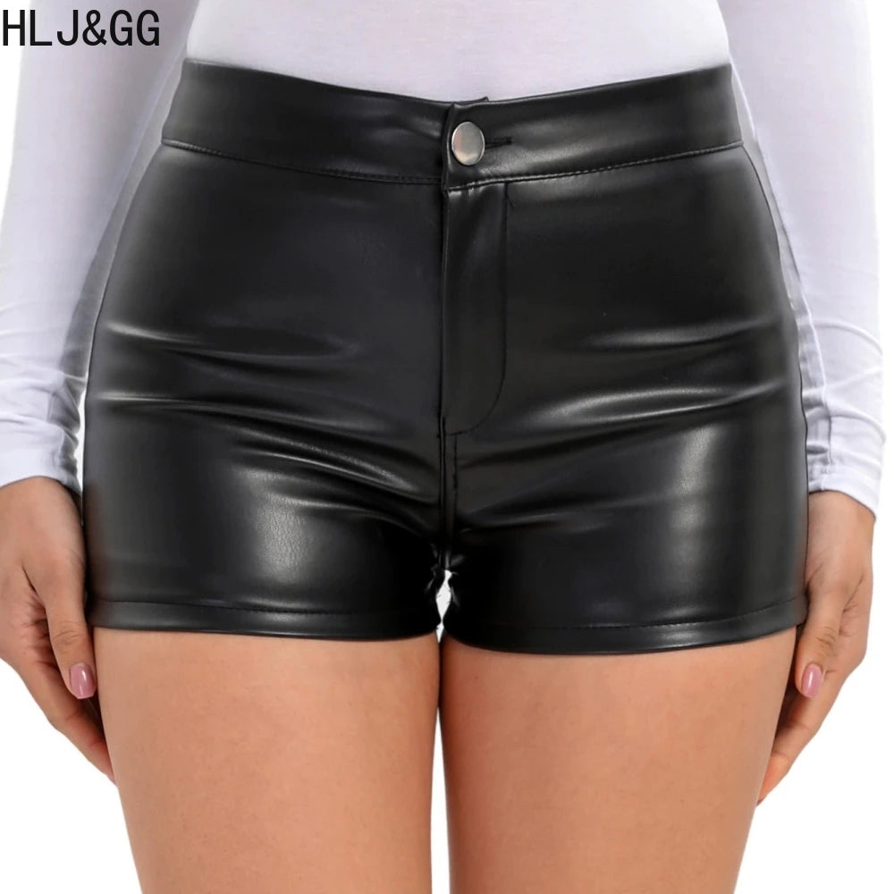HLJ&GG Fashion Y2K Leather Jacket 3 Piece Sets Women Letter Print Zipper Long Sleeve Crop Top+Bodysuits+Shorts Outfit Streetwear