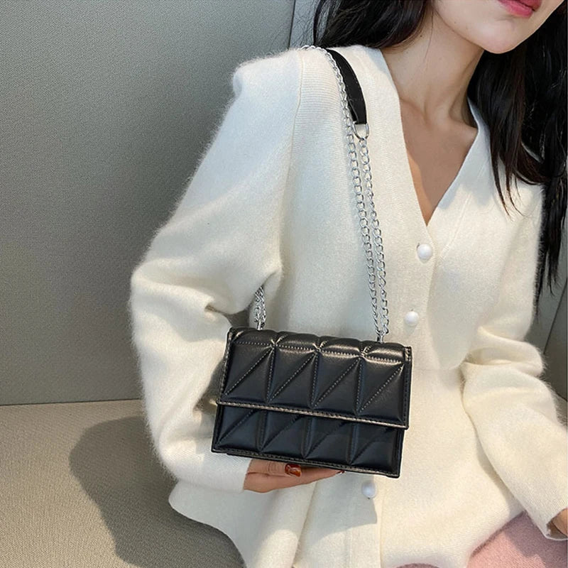 Designer Fashion Women Shoulder Bag Ladies PU Leather Handle Handbags Chain Strap Crossbody Bags for Women