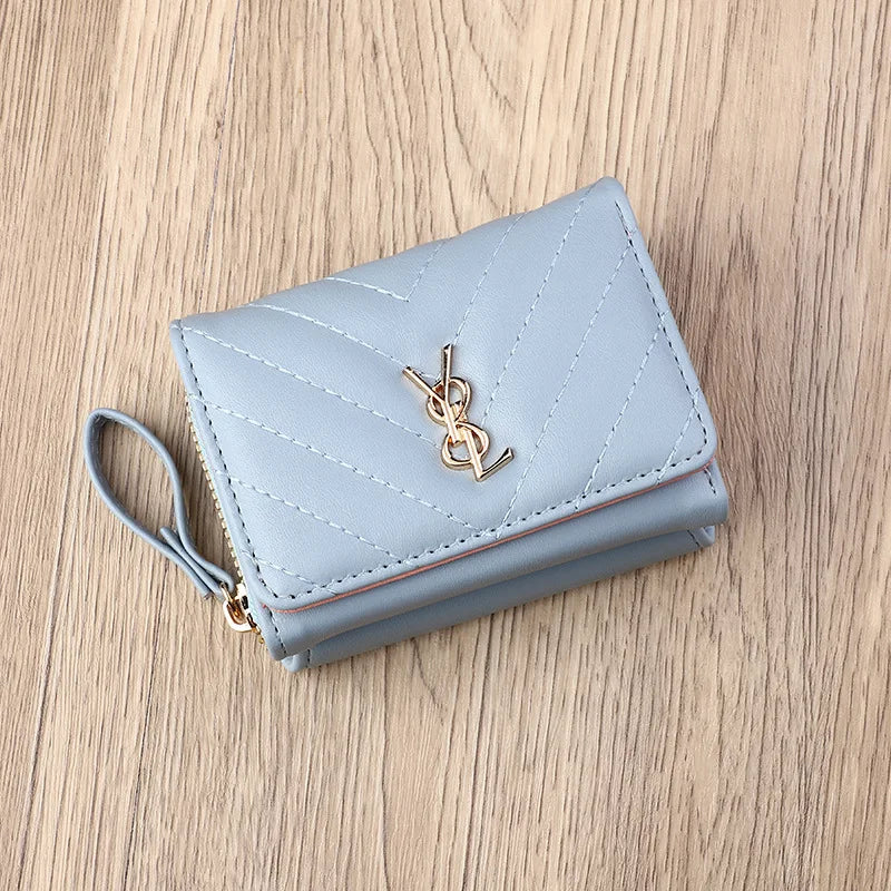 2025 new women's wallet short, fashionable and simple PU change bag card bag multi slot small wallet wallet wallet