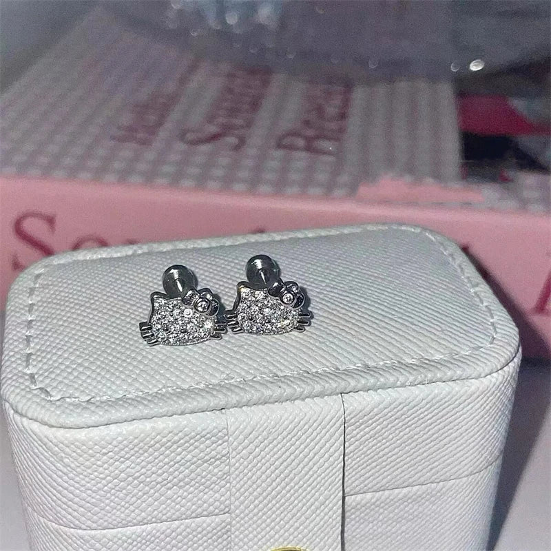 1PCS 1.2mm Bowknot Ring Stainless Steel Ear Bone Nail Shiny Screws Earrings Y2K Hottie Cochlea Piercing Body Jewelry