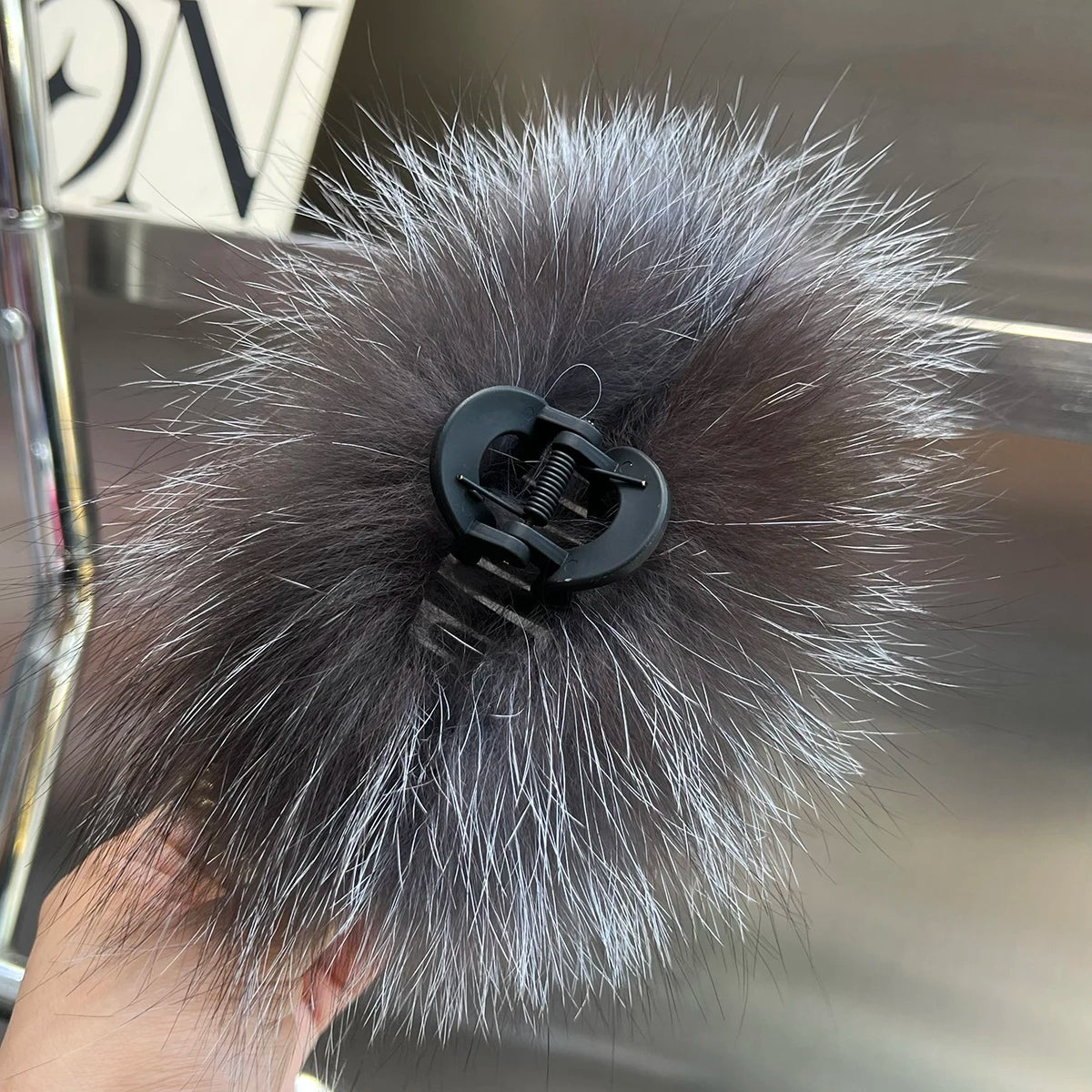 New Jelly Color Fox Fur Hair Clip Woman Claw Clip For ladies Sweet Hair Ornament Hair Hold Headband Fur Hairpin Hair Accessories