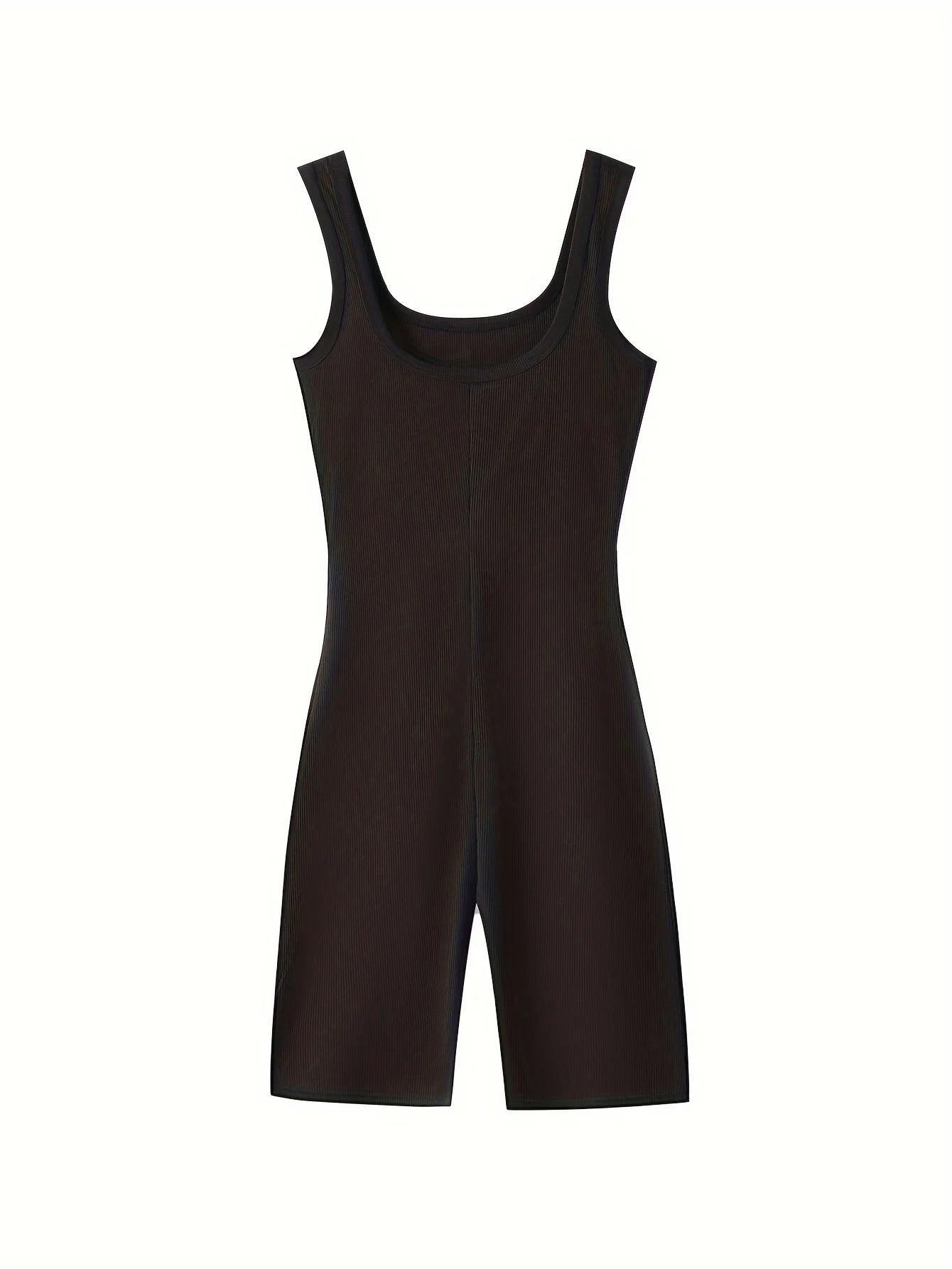 Women knitting solid sleeveless Bodycon romper playsuit ladies Skinny jumpsuit