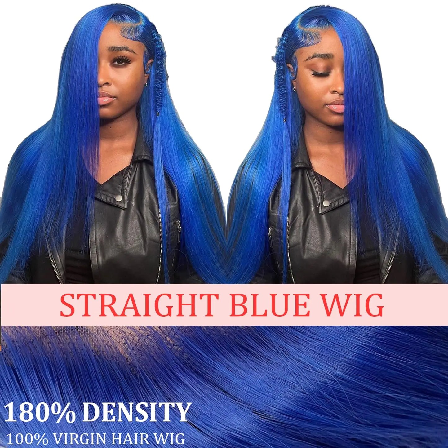 30 34 Inch Straight Blue Wigs Human Hair 13X6 HD Transparent Lace Frontal Wig Human Hair Blue 13X4 Hd Lace Front Human Hair Wigs