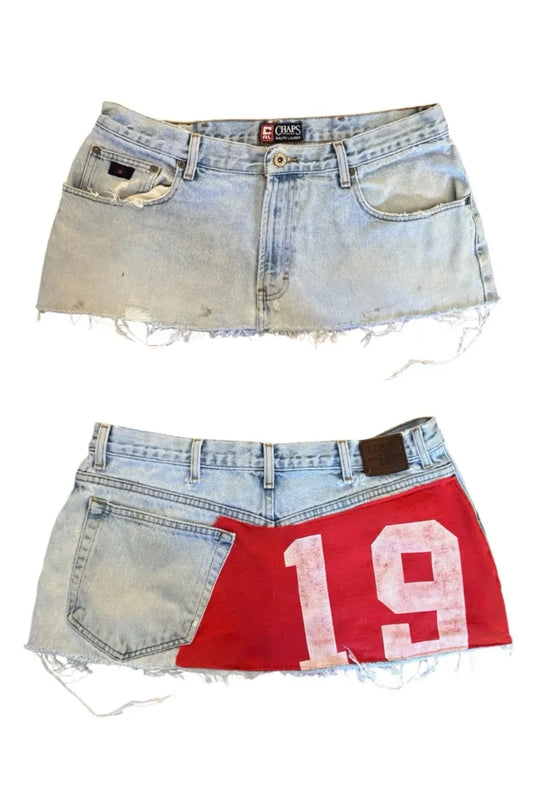 Applique Print jeans Short Skirt Goth Street Hip-hop Harajuku Vintage High Waisted Y2k Mini Skirt Sexy Loose Casual Women Skirt