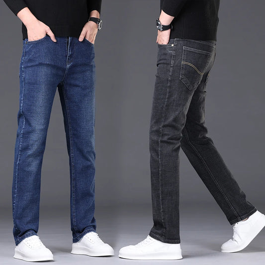 2024 Spring/Summer Men's Comfortable and Versatile Breathable Slim fit denim pants in three colors: straight leg thin pants