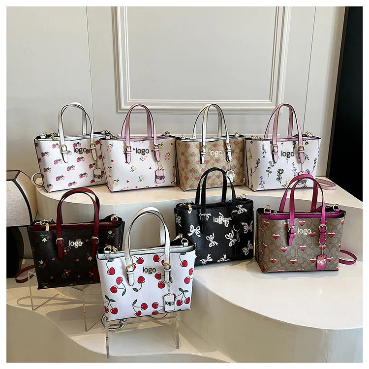 2025 Popular Classic Retro Tote Bag with Print, Shoulder Bag, Crossbody Bag, and Handheld Bag