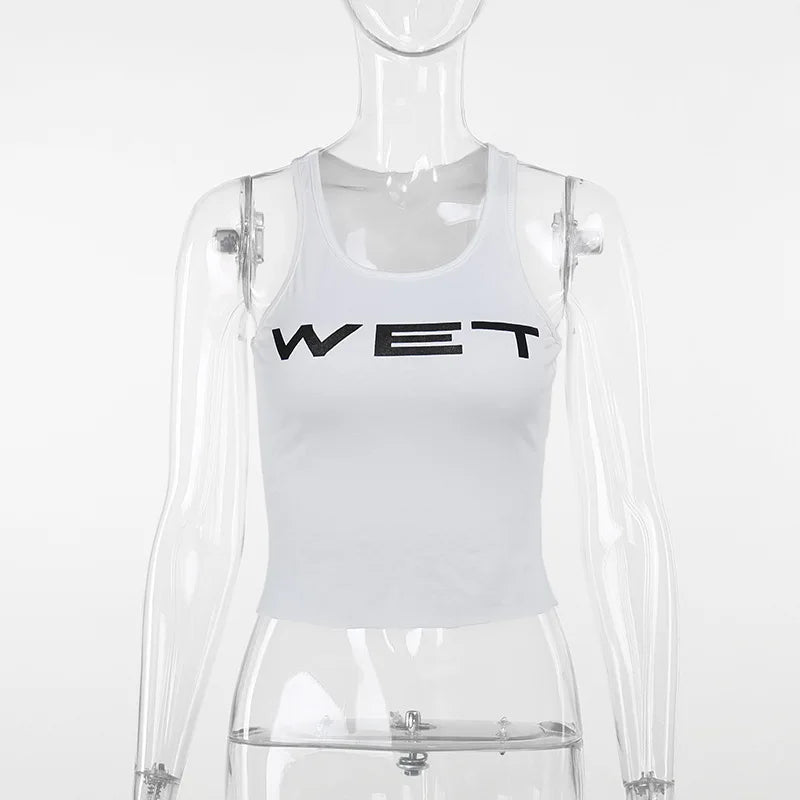 HLJ&GG Sexy Hot Girl Letter Print Bodysuits Two Piece Sets Women Round Neck Sleeveless Top And Shorts Outfits Fashion Streetwear