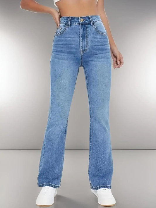 New women's hot jeans slimming European and American style casual versatile high waist washed jeans trousers for women