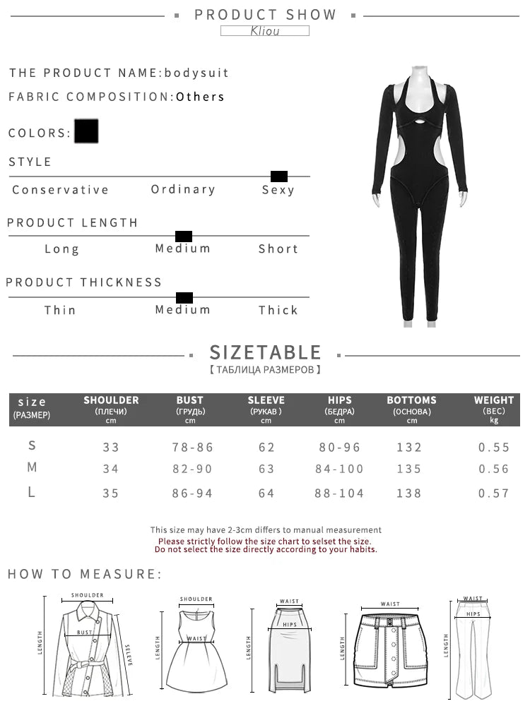 kliou Pure Cotton Jumpsuits ladies Halter Sexy Hollow Out Striped Folds Slim Fit Sexy Cleavage Overalls Stage Attirewear