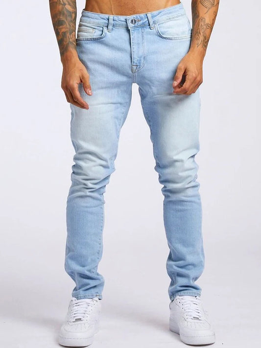 Jeans Elastic Skinny Solid Color Stretch Pencil Pants Slim Fit Denim Jeans Jogging Streetwear Cowboy Casual Trousers Blck, mens jeans