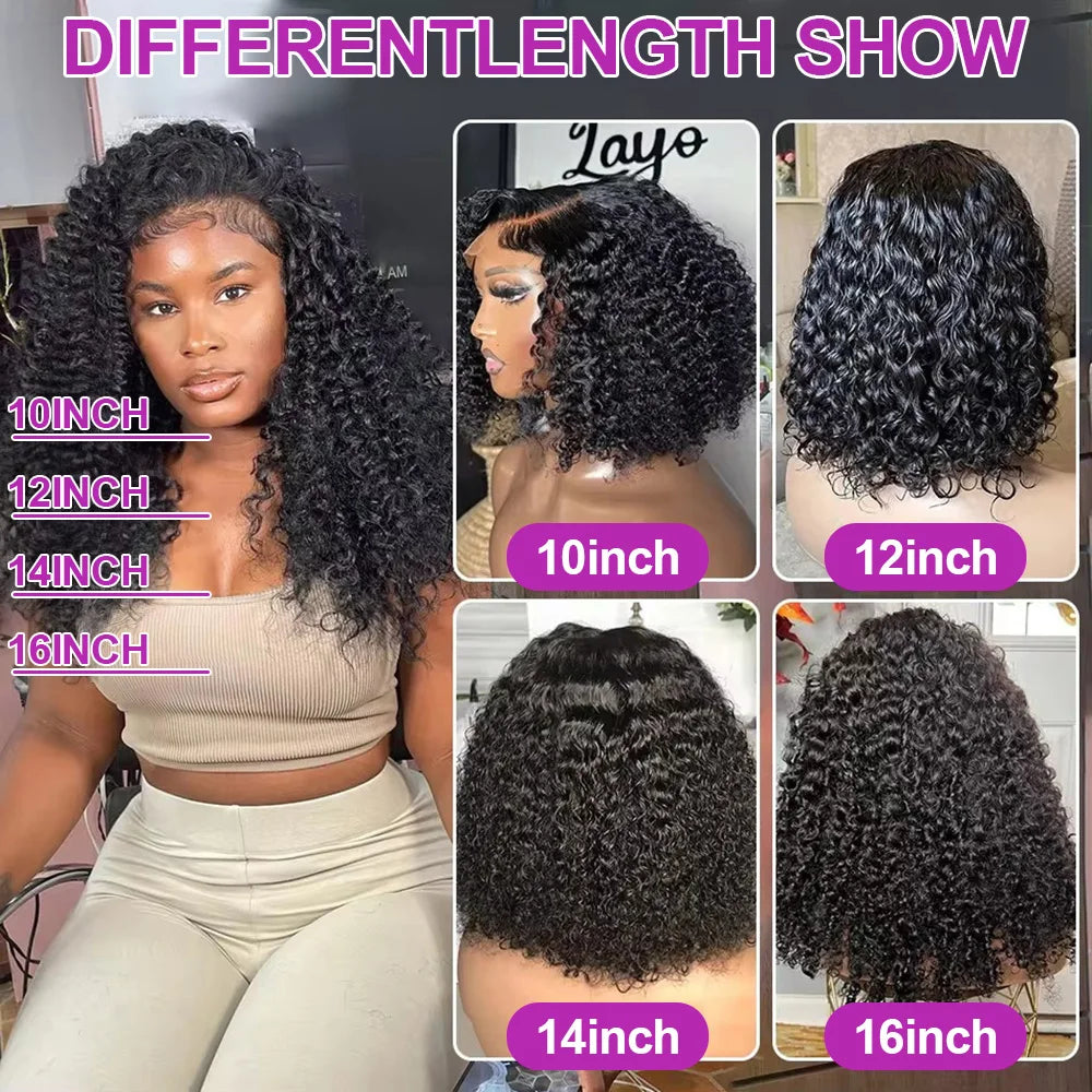 Wear Go 13x4 13x6 Water Wave Bob Lace Wig For Women Curly 7x5 Glueless Human Hair Wig Ready To Go Human Hair Wigs Pre Cut 250%