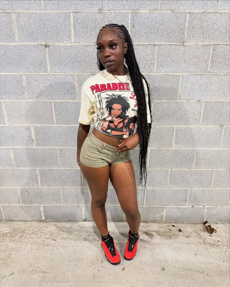 Summer Hip-hop Retro Trendy Oversized Cotton Round Neck T-shirt Men Y2K 2025 Casual Harajuku Rock Graphics Top Streetwear Women
