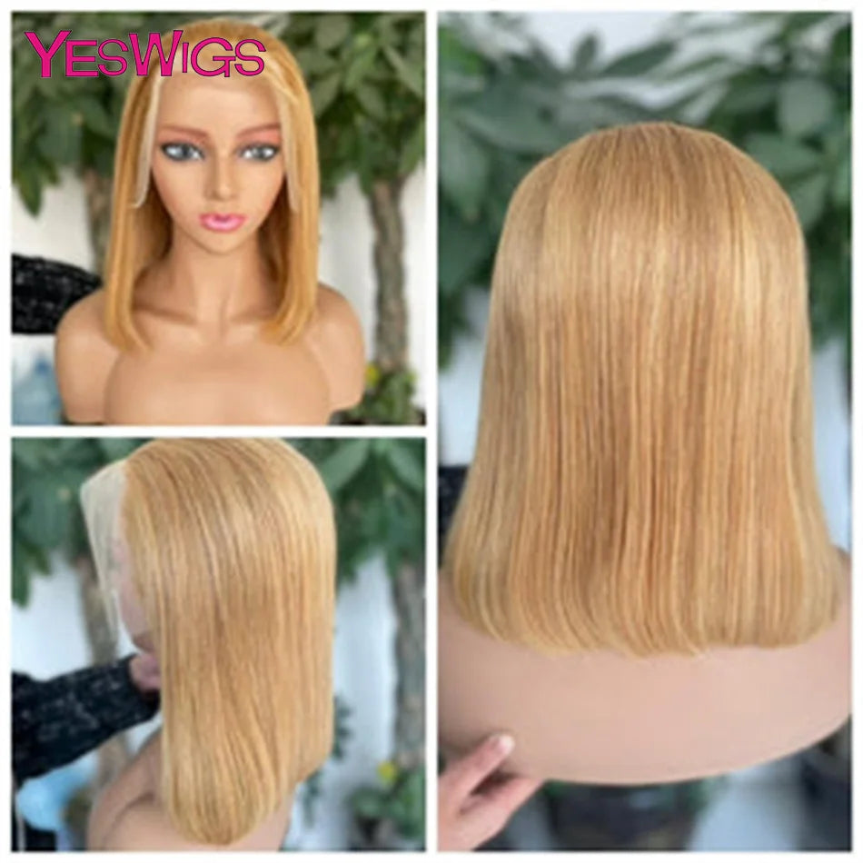 Short Bob Wig Hot Red Burgundy 99j Colored Brown Lace Front Human Hair Wigs Bone Straight Bob Wig Lace Frontal Wigs For Women