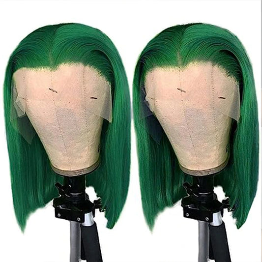 Dark Green HD Lace Frontal Wigs Short Bob Wig Lace Front Wigs 13x4 Colored Pink Grey Straight Wig Human Hair Lace Front Wigs