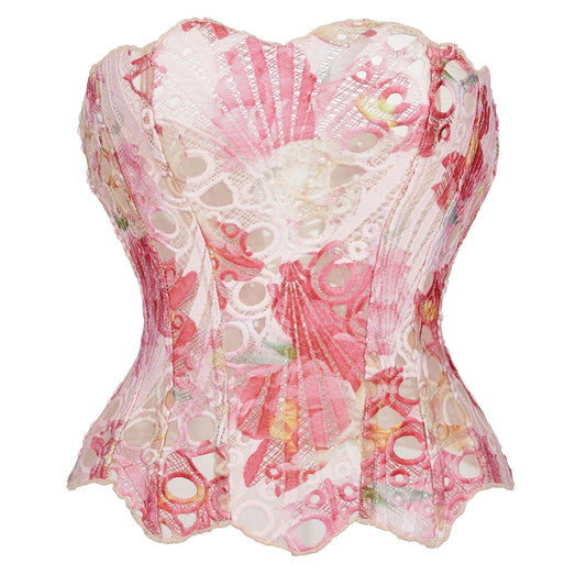 Lace double-layer corset palace style ins-inspired print body-shaping garment multi-colored sexy slim-fitting