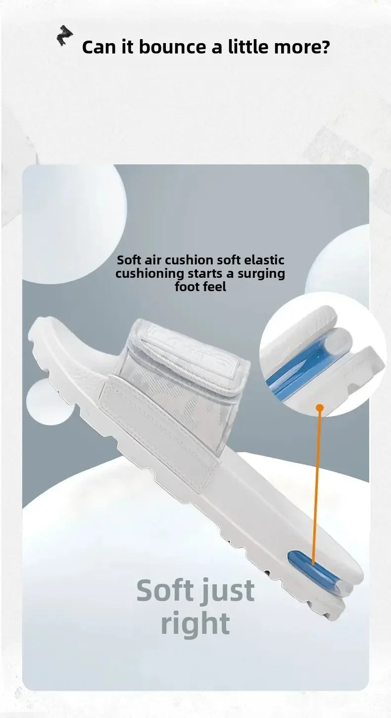 2025 Spring and Summer Trend Fashion Wear Super Soft Slippers Men's Velcro Air Cushion Personality All Casual One Word Slides