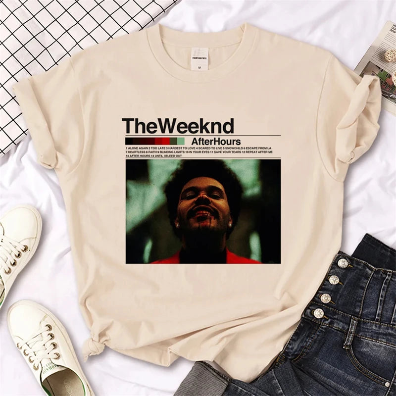 The Weekend Japanese Printed Women's T-shirt Japanese Harajuku Short Sleeved Top T-shirt Y2K Clothing