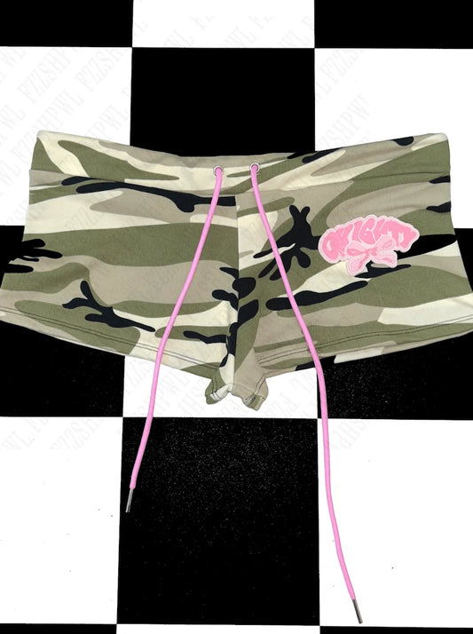 Fashion Y2K Letter print solid color shorts camouflage sexy fashion street casual super shorts cute goth summer mood girl shorts