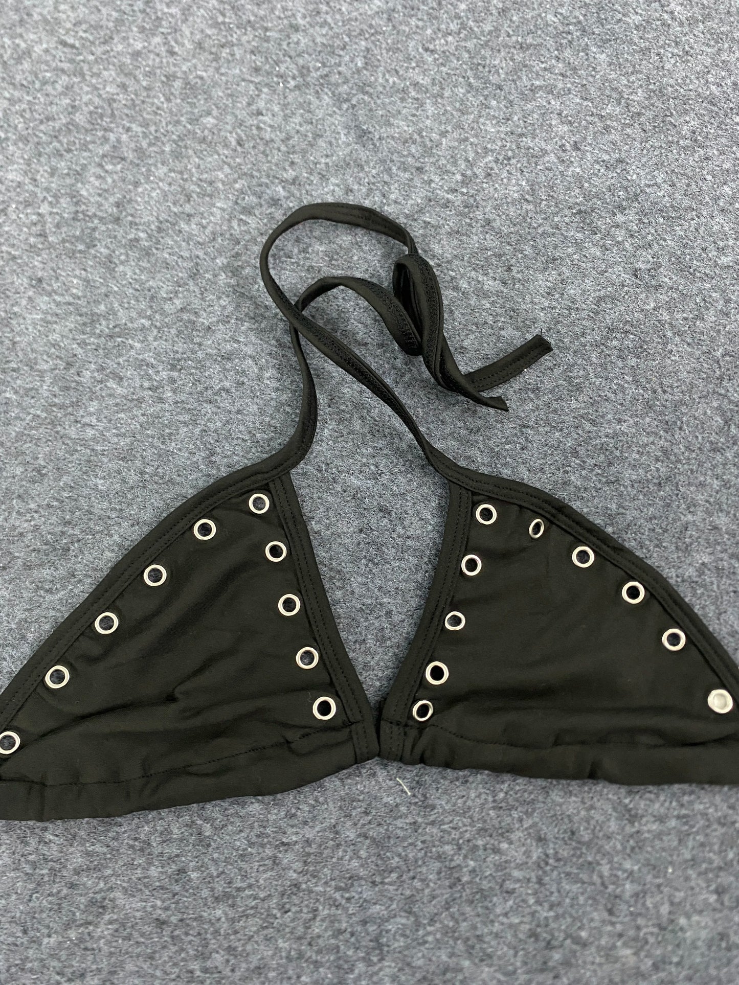 Fashion Rivet-decorated Hhalter Top Three-point Strap Bikini With Adjustable Straps Ins-worthy Sexy Hot Girl Gothic Women's Sets
