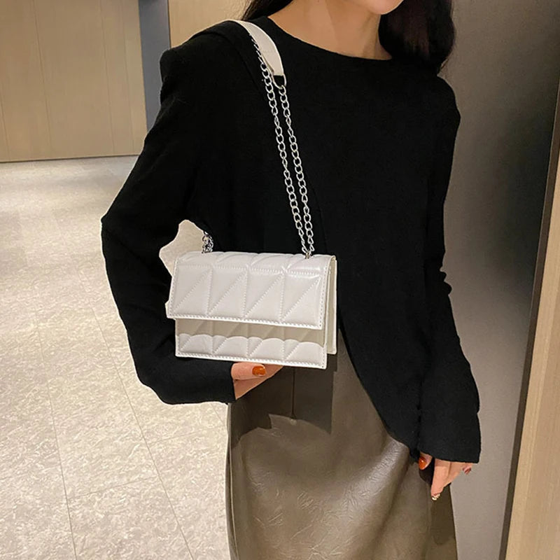 Designer Fashion Women Shoulder Bag Ladies PU Leather Handle Handbags Chain Strap Crossbody Bags for Women