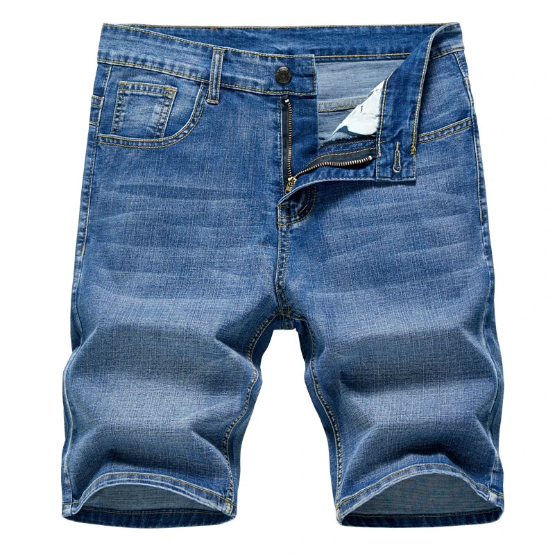 2024 Summer New Men's Denim Shorts Classic Black Blue Thin Section Fashion Slim Business Casual Jeans Shorts Male Brand