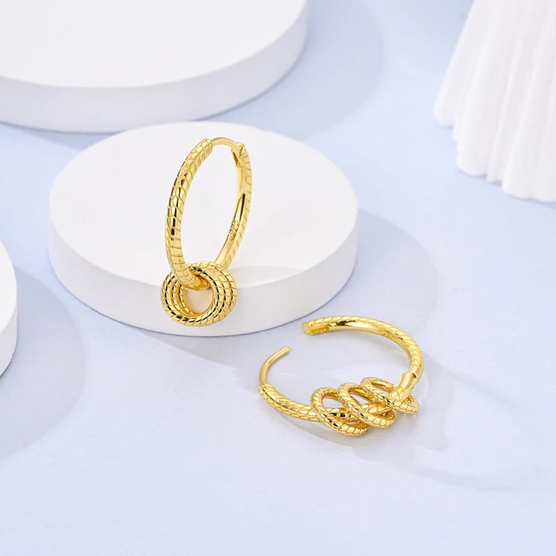 Fashion Gold ladies Hoop Earring 925 Sterling Silver Sparkling Zircon Round Ear Stud Earrings Fine Jewelry Lover Anniversary Gift