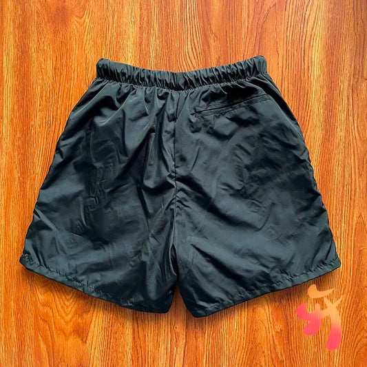 Cactus Jack Shorts Fashion Casual Loose Color Blocking Patch Black Drawstring Elastic Waist Shorts Men Women Streetwear Pants