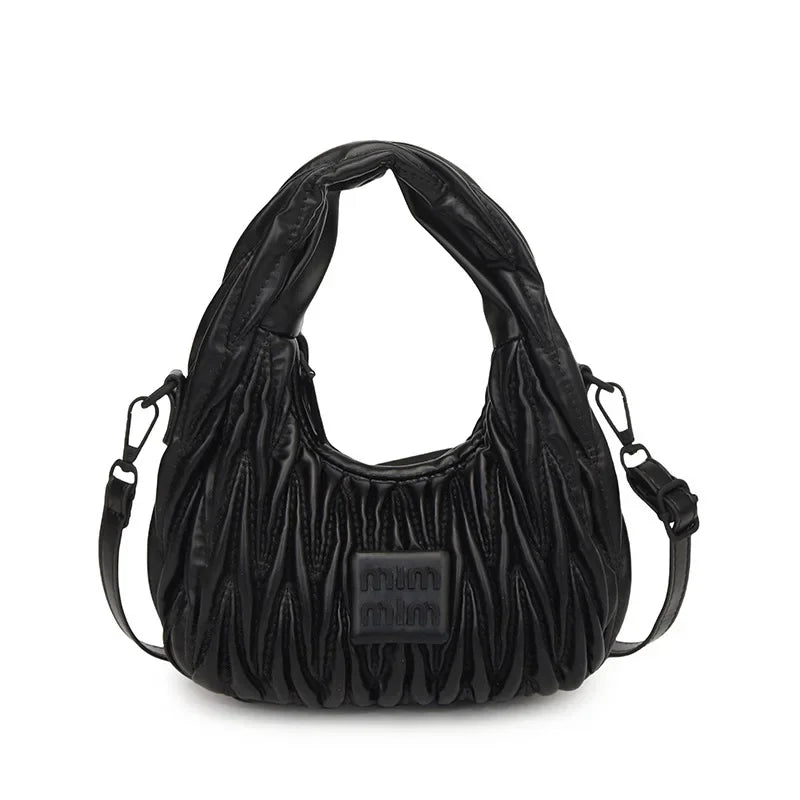 2025 New! Women's Niche Pleated Dumpling Bag – Mini Portable, Summer Trendy, Lightweight Fabric & Easy-Carry Messenger