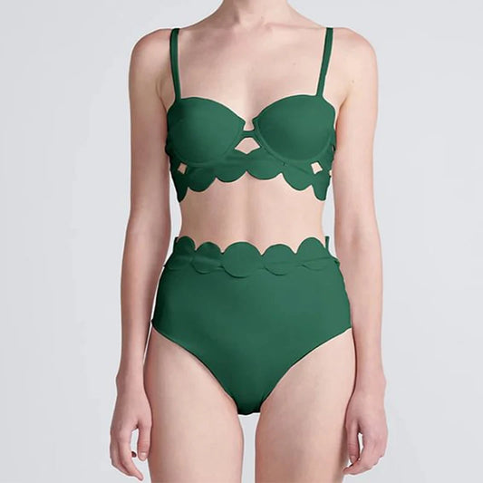 Summer Women Sexy Swimsuit Laser Cutting Circularity Bikini, Swimwear Vacation Beachwear Luxury Bathing Suit