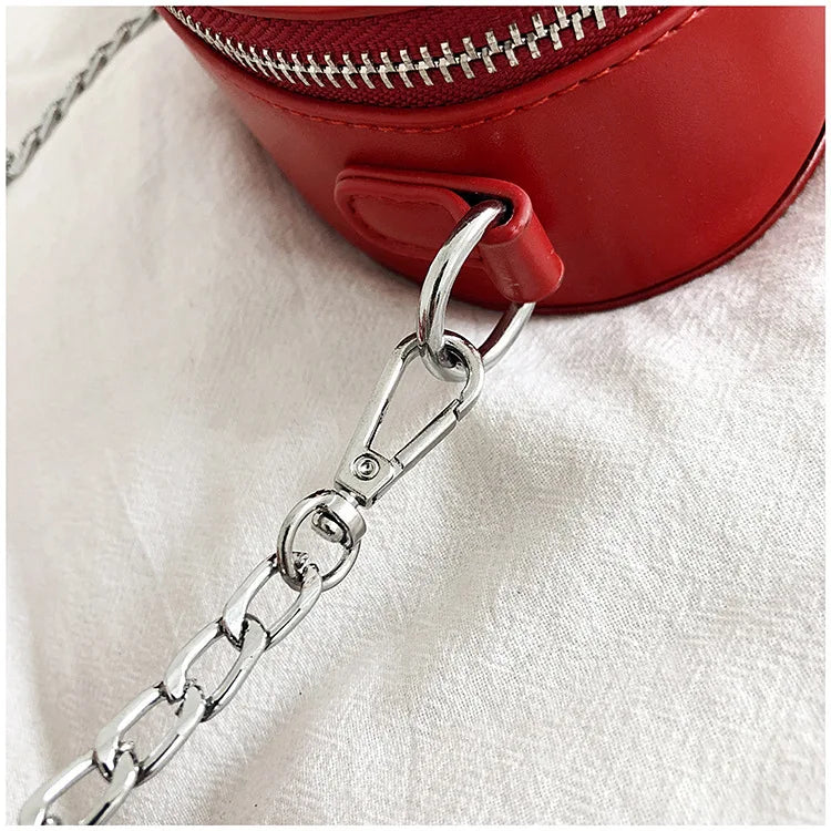 Gothic Heart Blade Zipper Chain Crossbody Bags for Women Girl Casual Shoulder Purses Handbags Techwear Summer Wallet Goth