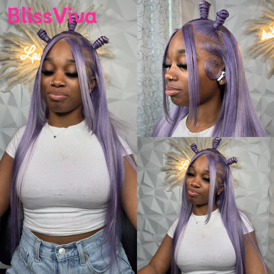 220 Density Purple Lace Fronts Wigs Human Hair 13x6 Blonde 613 Lace Front Wig Human Hair Straight Grey Colored Human Hair Wigs