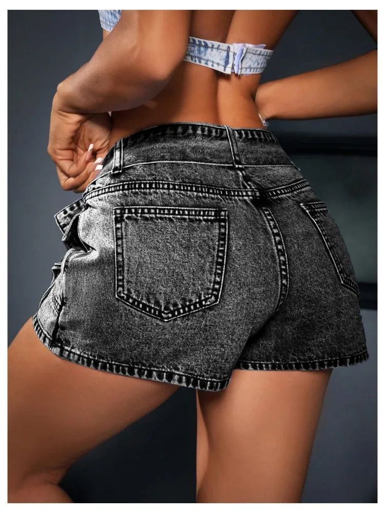 Jean Shorts High waisted Y2K Design Summer essential Street style ladies Fashion Self-cultivation Jeans
