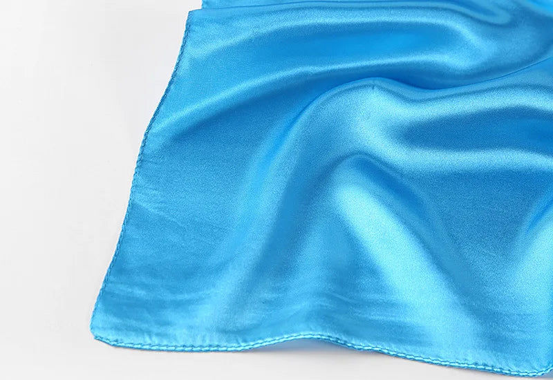 Luxury Brand Silk Scarf, Satin Solid color Hijab Scarves Muslim Pareo Bandana Female Shawl Wrap Headband Foulard 90*90cm