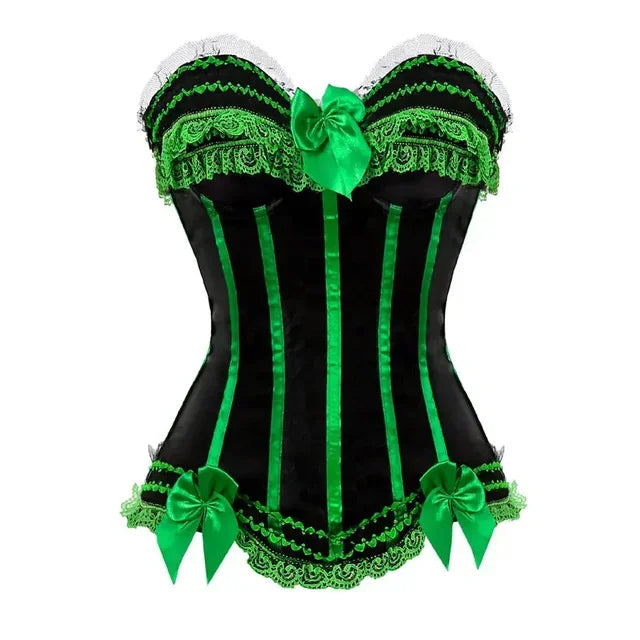 Col dker Corset Steampunk Woman Sexy Plus Size Striped Bustiers Waist Trainer Zip Korsett with Lacing Dance Party Costumes