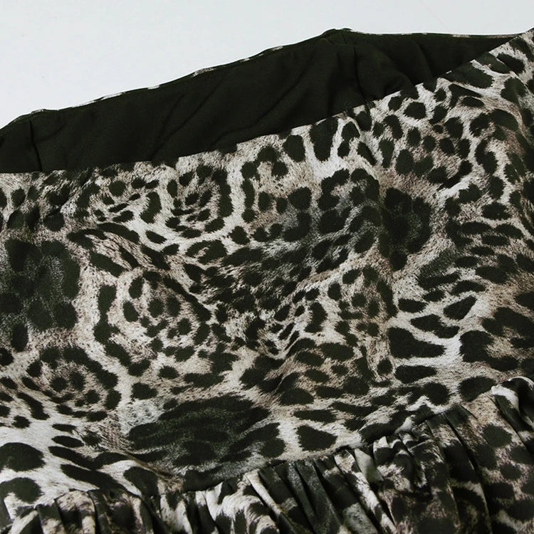 STYLISH LADY Leopard Printed Bud Dress 2025 Spring Strapless Backless Patchwork Sexy Club Party Mini Vestidos De Festa