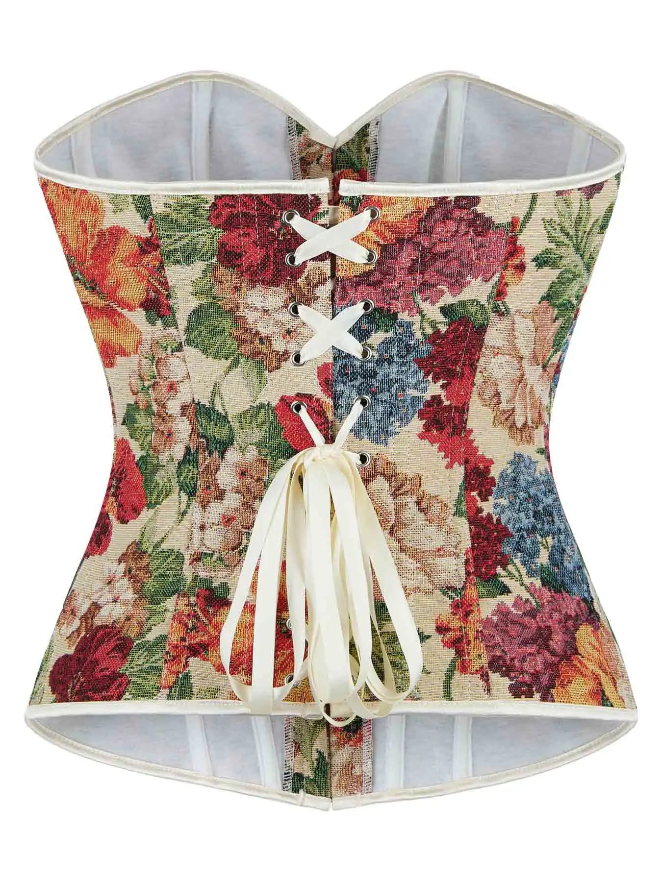 Spring new court Corset Jacquard tube top lace-up body shaping coat