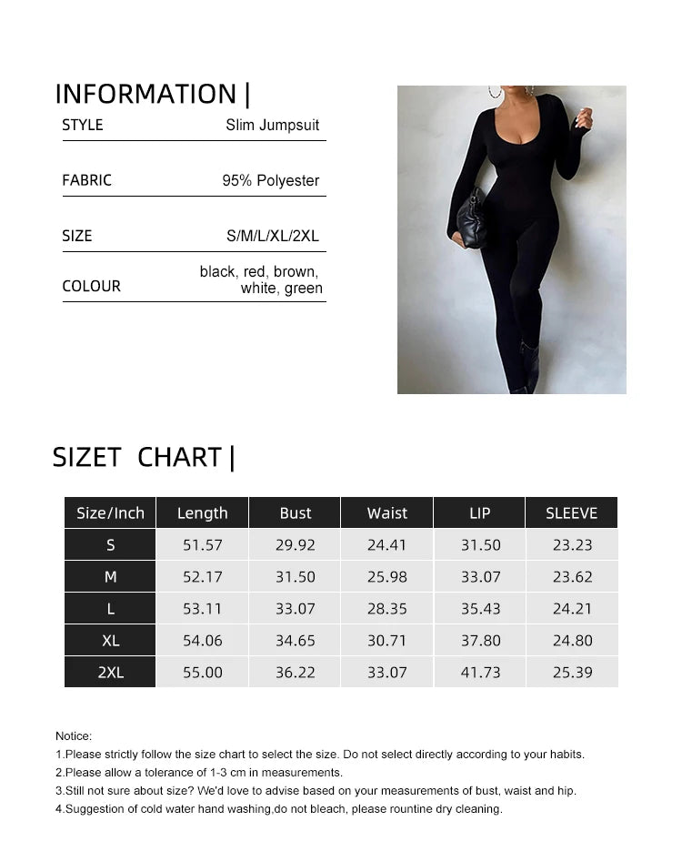2024 Spring and Summer New Women's Jumpsuit Long Sleeve Solid Color Skinny Jumpsuit Fashion Sports Fitness Jumpsuit Pullover