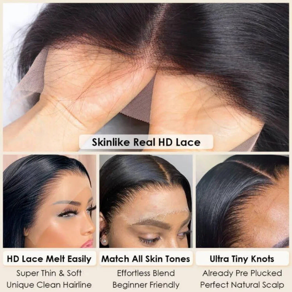 Bob Wigs Human Hair 13X6 Lace Front Wig 220 Density Short Straight Hd Transparent Lace Frontal Wigs Brazilian Closure For Women