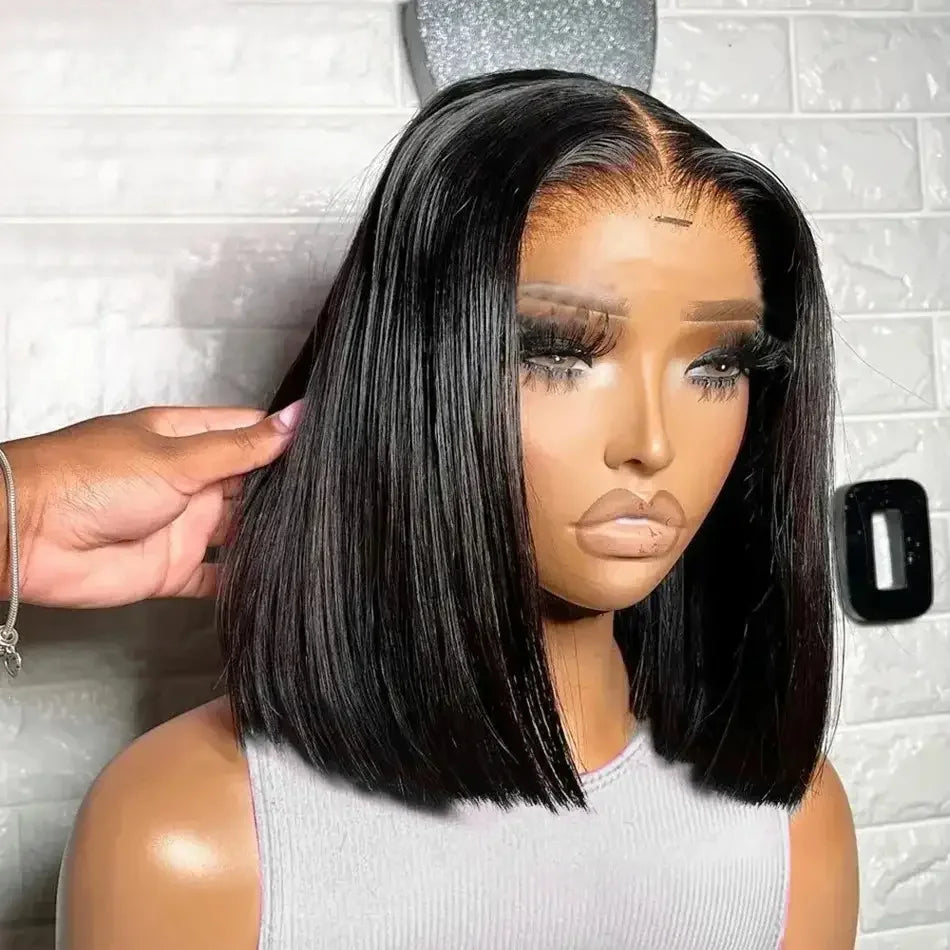 Dark Green HD Lace Frontal Wigs Short Bob Wig Lace Front Wigs 13x4 Colored Pink Grey Straight Wig Human Hair Lace Front Wigs