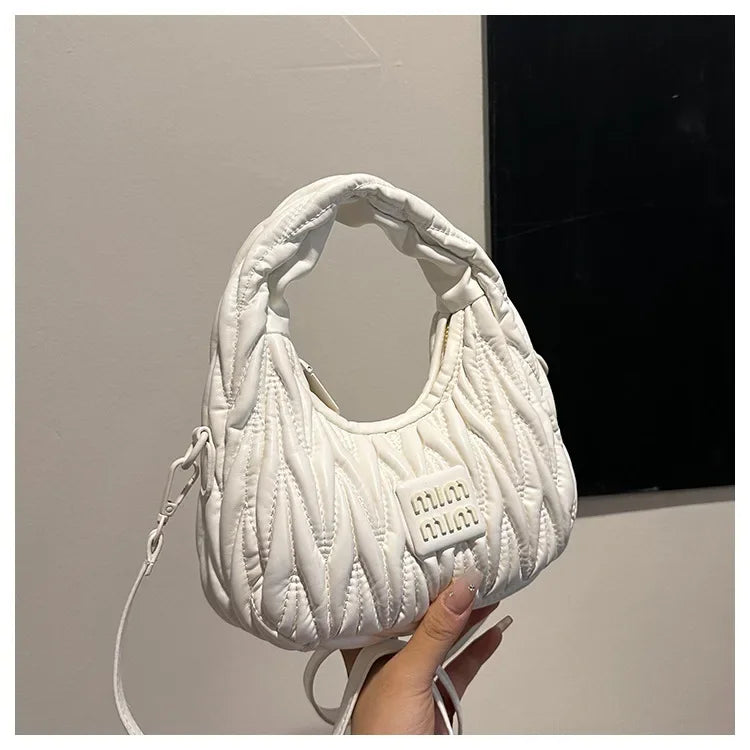 2025 New! Women's Niche Pleated Dumpling Bag – Mini Portable, Summer Trendy, Lightweight Fabric & Easy-Carry Messenger