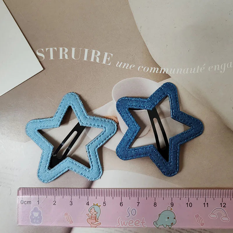 2pc Hot Fashion Heart Star BB Hairpin Hair Side Clips for Women Girls Child Gift Hair Accessories Headwear Ornament