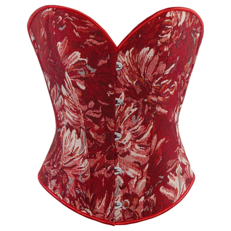 HLJ&GG Sexy Oil Print Style Retro Corset Two Piece Sets Women Off Shoulder Slim Crop Top And Ruffle Irregular Mini Skirt Outfits