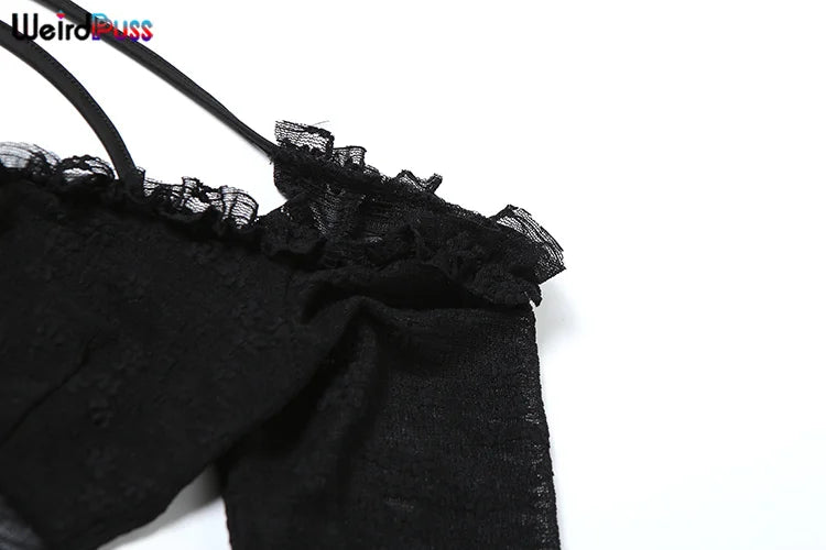 Weird Puss Slash Neck Backless Dress Sexy Fall Trend Women Thin Bandage Hollow Lace Birthday Party Stretch Jacquard Mini Bodycon